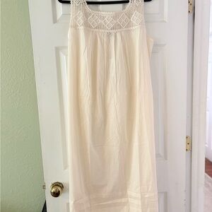 J. Crew Cream Crochet Yoke Maxi Dress